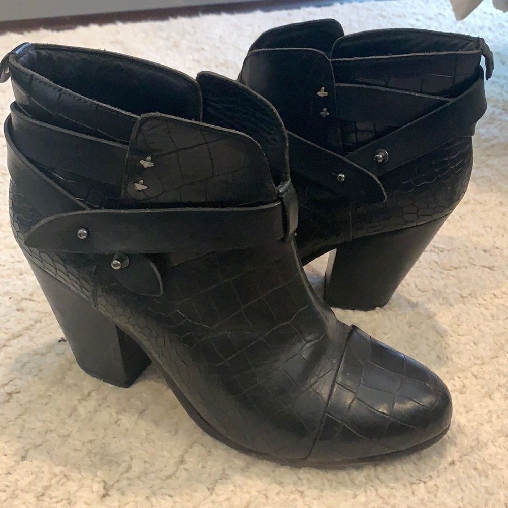 Rag and Bone crocodile leather booties.